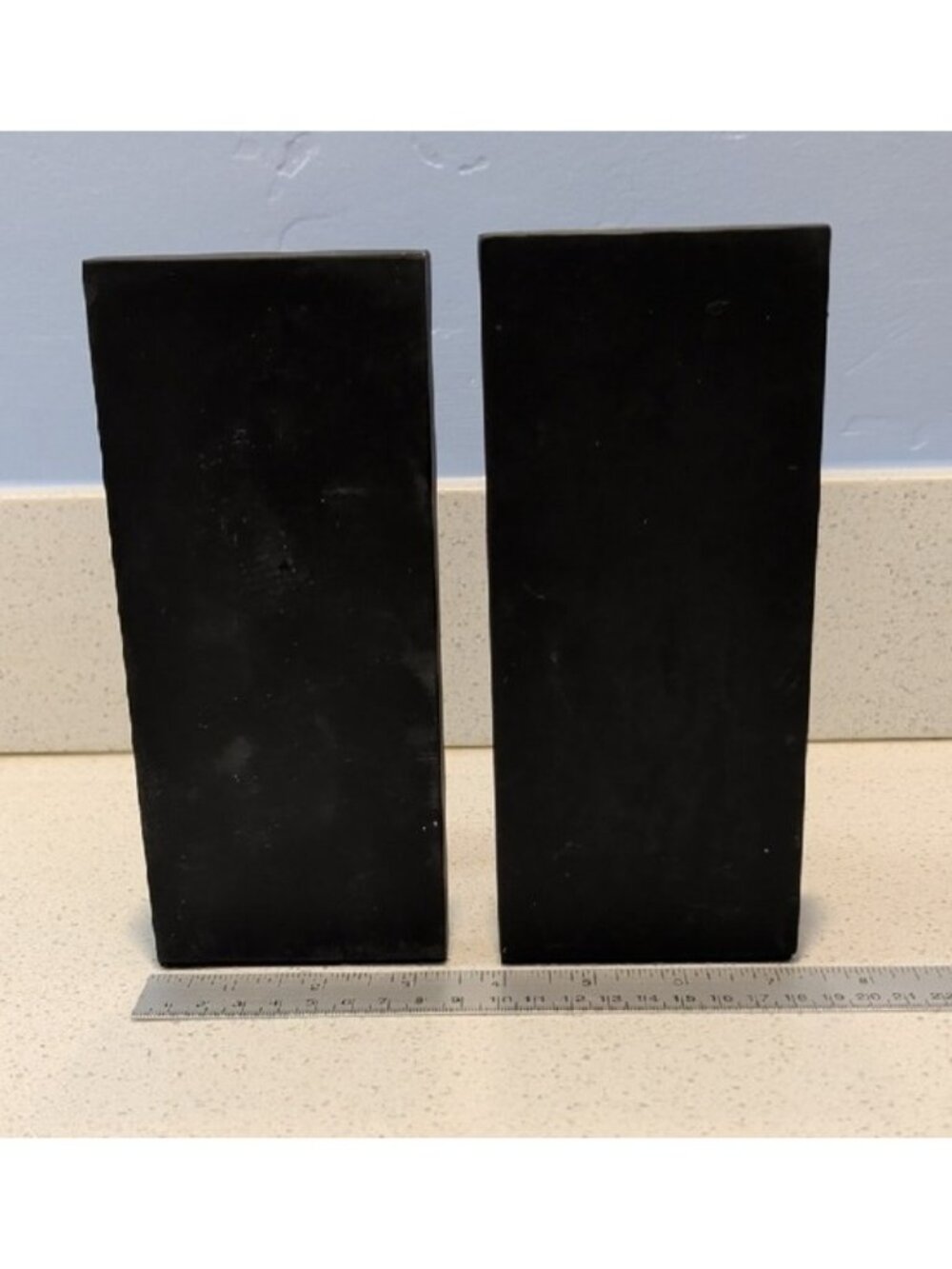 Chris Collicott Bookends Pair Man Woman Sculpture Black Art Deco Cubist Realism - Picture 12 of 16